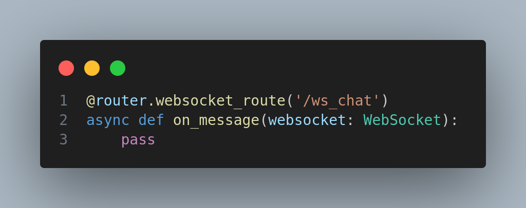 Implementação do endpoint WebSocket