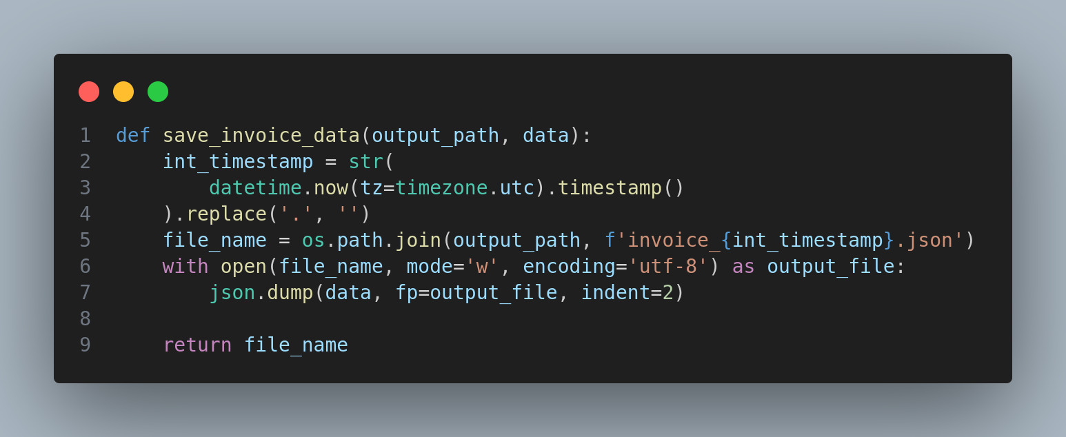 Código para salvar um JSON com dados falsos Código para salvar um JSON com dados falsos