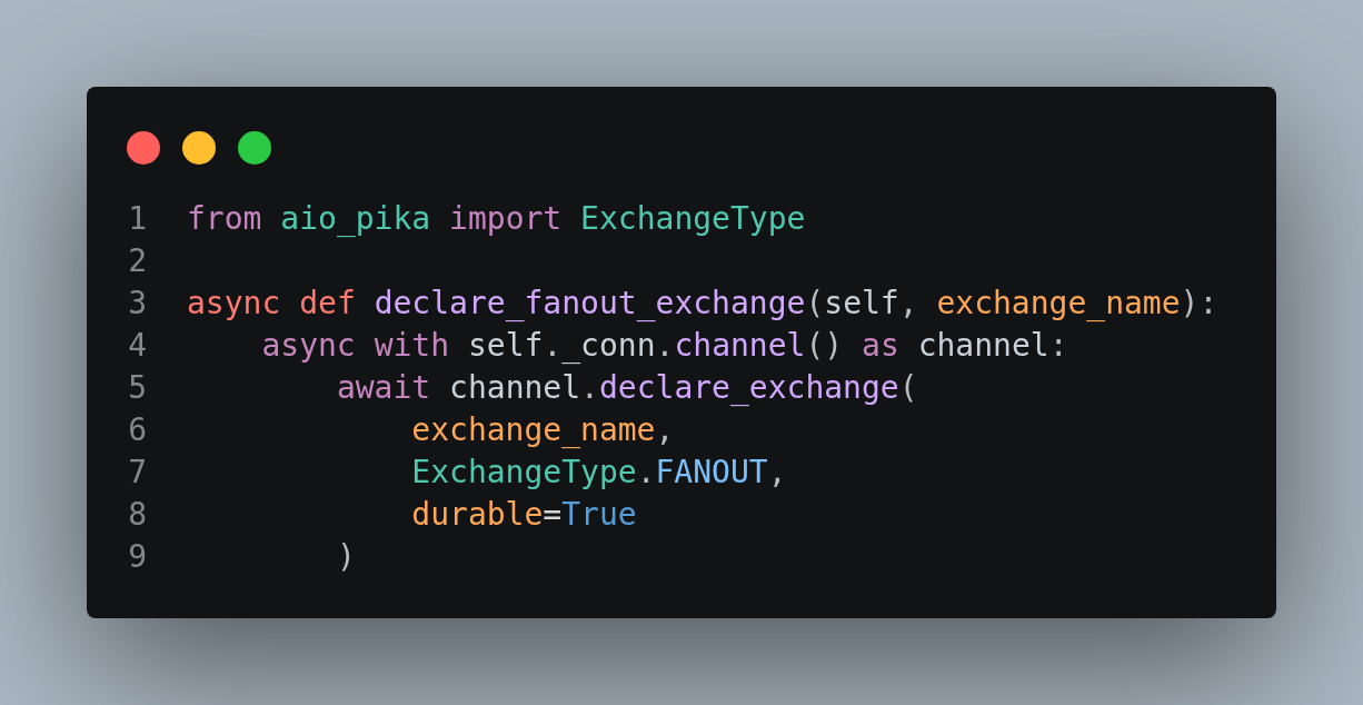 Método Declare Fanout Exchange